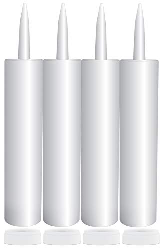 Cornucopia Brands Empty Plastic Caulk Tubes, 11-Ounce (4-Pack); Refillable Sealant Caulking Tubes