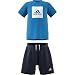 adidas I Logo Sum Set Chándal, Unisex bebé, Top:Lucky Blue/White Bottom:Legend Ink...