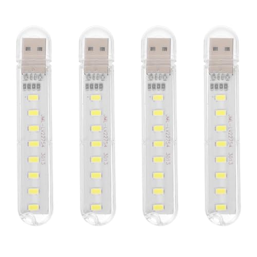 HOMSFOU 4Er Set Usb Nachtlicht - Tragbare Led Leselampe Perfekt FüR Laptop Powerbank Und Camping Flexibles Design FüR Nachtlesen Und GemüTliche Beleuchtung
