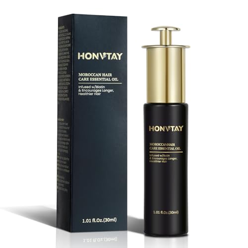 HonvTay Moroccan Hair Oil Has Multiple Benefits, It can Provide Various Hair Textures with Moisture, Strength, Repair and Other Care, Making the Hair Healthier and More Beautiful(1.01 fl oz) (BLACK)