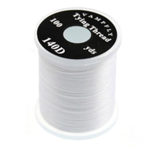 Helilyco Hilo para atar moscas, 100 m, hilo de pesca de poliéster 140D, 0,2 mm de diámetro, accesorios de pesca con mosca, compatible con aparejos (blanco/negro/naranja)