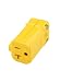 Leviton 5359-VY 20 Amp, 125 Volt, Connector, Straight Blade, Industrial Grade, Grounding, Python, Yellow