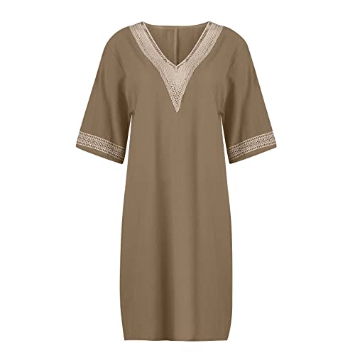 OIOLOYJM Plus Size Summer Dresses for Women 2025 Plus Size Dresses for Curvy Women 3/4 Sleeve Casual Boho Kaftan Dresses