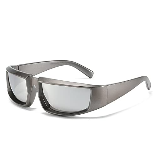 Lunettes de soleil steampunk femme et homme goggle miroir argent pour lunettes d'équitation