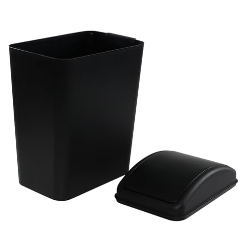 Caneca de basura rectangular de plástico 16 L negra miniatura 6