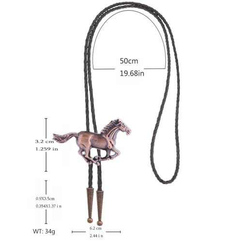 Image of Western Cowboy Bolo tie for Men Women Gold Silver Death Skull Moth Cross Bolo Tie Christmas Deer Rooster Wolf Necktie Gift