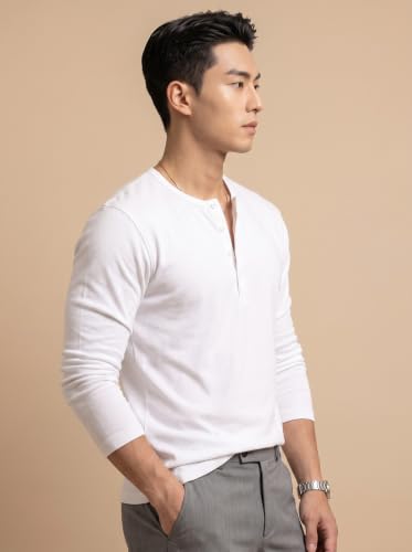 Image of BULLMER Men's Trendy Full Sleeve Henley Neck T-Shirt | Cotton Blend Solid Casual Tee | Stylish Menswear for Everyday | Sizes S to 2XL - Pack 1