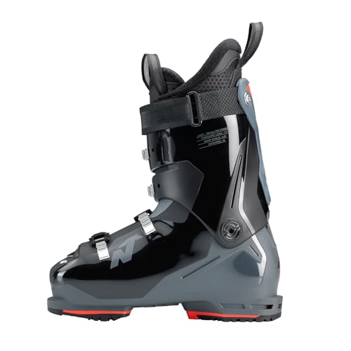 Nordica Men's Sportmachine 3 100 Durable Warm Insulated Water-Resistant Easy-Entry Grip Walk All-Mountain Touring Ski Boots, Black/Gray/Red, 29.5