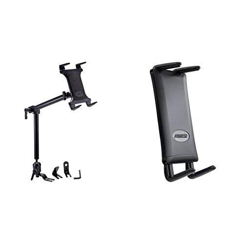 Arkon Heavy Duty Car or Truck Seat Rail Tablet Mount with 22 inch Arm & Phone and Midsize Tablet Holder for iPhone X 8 7 6S Plus iPad Mini Galaxy S8 S7 Note 8 Retail Black