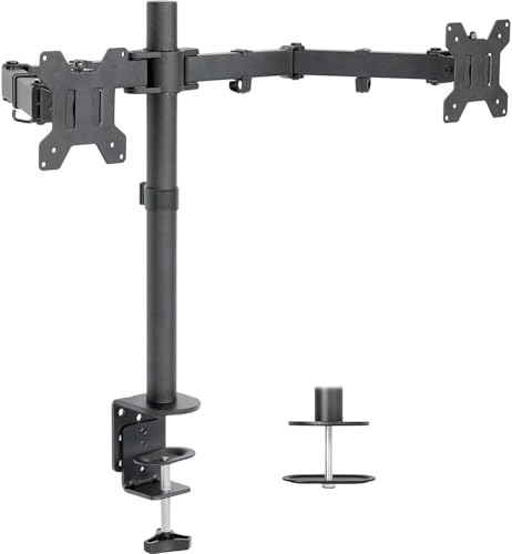 Image of HP P27v G4 27 Inch IPS LED Backlit Monitor 2-Pack Bundle with FHD 1920 x 1080, Blue Light Filter, HDMI, VGA, Desk Mount Monitor Stand
