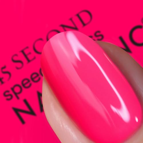 Nails Inc 45 Second Speedy Gloss, Blake, Pink, Neon, Glossy, No Chip, Long Lasting, Quick Dry, Air Dry, Professional Manicures & Pedicures, Fingernails & Toenails, Vegan Nail Polish, 0.47 Fl Oz