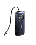 Baseus Enercore Power Bank, 10000mAh Fast Charging Portable Charger Built-in 45W Retractable USB-C Cable, Battery Pack for iPhone 16/15 Series, Samsung, Google Pixel, iPad, AirPods, Drone, Go Pro