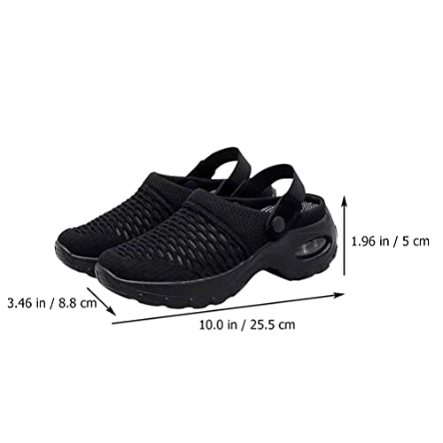 1 Pair Summer Women Slippers Fashion Mesh Shoes Black Sandals2