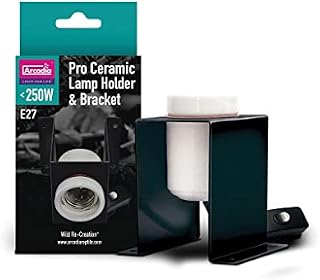 Arcadia Reptile - Pro Ceramic Lamp Holder Plus Bracket - Securely Holds Bulbs - Easy To Use - Sleek Design - On/off Switch - Heat Lamp For Reptiles