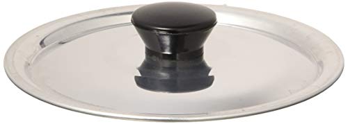 Pentole Agnelli FAMA2912 Couvercle Plat avec poignée, Bord et Pont, Type Lourd en Aluminium BLTF, Argent Poli, 12 cm