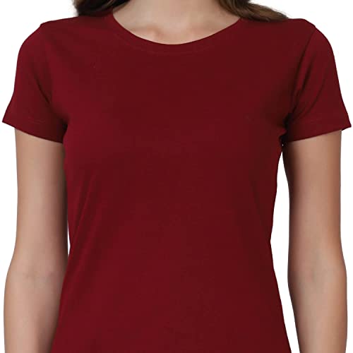 Image of Cotton Half Sleeve T-Shirt for Women, Round Neck Half Sleeves Gym Sports T-Shirt, Casual Women's Regular T-Shirt