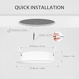 LVWIT Reflektor Led wpuszczany, oświetlenie sufitowe 12 W odpowiednik 89 W, 4000K neutralna biel, φ148 mm wpuszczana lampa punktowa kuchnia, salon, korytarz, IP20, zestaw 6 szt