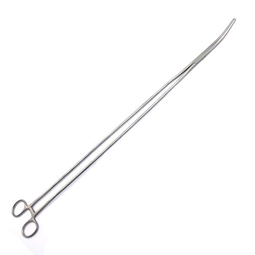 LAJA IMPORTS Lock Forceps Stainless Steel HEMOSTAT Curved Serrated 24 INCHES Length