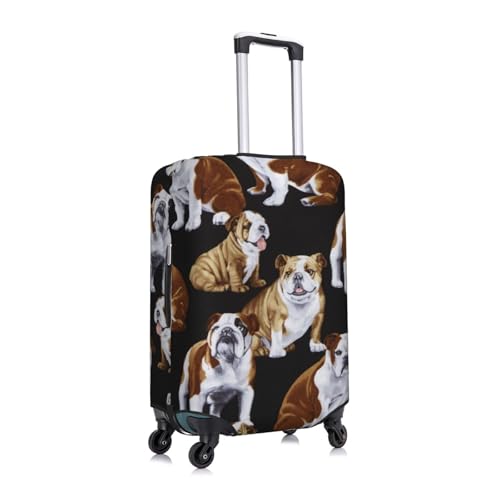 English Bulldogs Print Suitcase Cover Luggage Protector Washable Elastic Fashionable Travel Gear Cover3