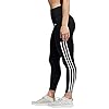 adidas Women's 7/8 3S 3 Stripes Training Tights Black (Black/White, Small)