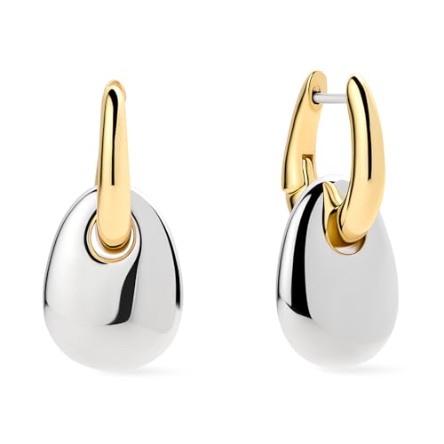 Ana Luisa Sage Drop Earrings for Women - 14K Gold Plated and Silver Two Tone Dangle Hoops, Assorted Styles - Small Gold Double Hoop Earrings - Lightweight, Hypoallergenic, Tarnish-Free Jewelry