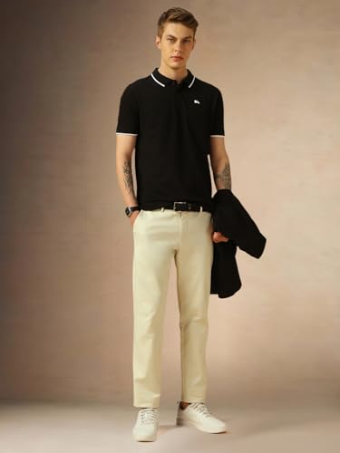 Image of Dennis Lingo Men's Poly Cotton Loose Fit Solid Half Sleeve Polo T-Shirt