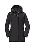 Schöffel Damen 3-in-1 Warsaw L wind und wasserdichte Winterjacke Parka aus Gore Tex mit wattierter herauszippbarer Innenjacke, Schwarz, 38 EU