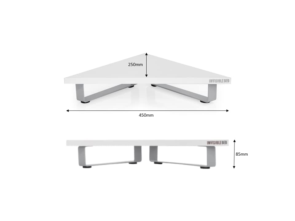 Image of INVISIBLE BED Wood Monitor Riser Stand, Computer Riser, Wool White