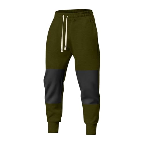 Men's Colorblock Sweatpants High Waisted Drawstring Loose Joggers Elastic Waist Relaxed Fit Track Pants with Pockets4