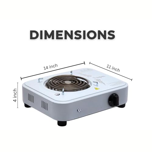 Image of Drumstone (𝐒𝐩𝐞𝐜𝐢𝐚𝐥 20 𝐘𝐞𝐚𝐫𝐬 𝐖𝐚𝐫𝐫𝐚𝐧𝐭𝐲) 2000W Electric Hot Plate Stainless Steel, Portable G-Coil Burner with Adjustable Temperature Control, Fast Heating Stove for Home & Camping