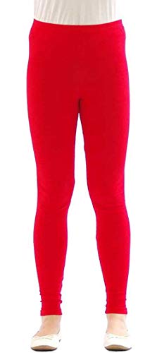 Image of Baba & Baby Girl's Skinny Fit Cotton Leggings (NGL-HI Red 14 Years-15 Years)