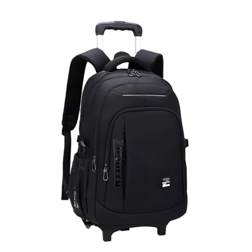 Black Kids Boys Rolling Backpack Teens Carry-on Luggage with Wheels Trolly BookBag for School-2 Wheels, A1# Black-2 Wheels, A1# Large-2 Wheels, A1# 2 Wheels