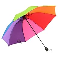 Tinsow 8 Rib Rainbow Umbrella Portable LGBT Pride Umbrella Collapsible, Compact and Durable, Lightweight and Cute Travel Rainbow Umbrella For June Pride Month