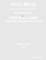 PASS-MPJE Pharmacy Law Review For MPJE: Pennsylvania & Federal Laws, The Controlled Substances Act: Simplified Notes 1545110905 Book Cover