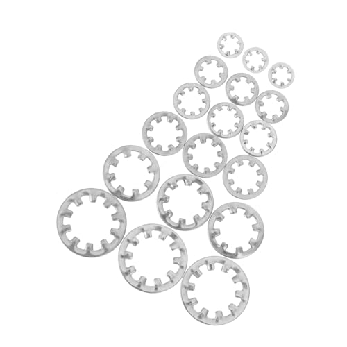 MUCKLILY 300pcs Internal Tooth Washer Assortment Kit Stainless Steel Lock Washers Tooth Lock Washers for Machinery Furniture