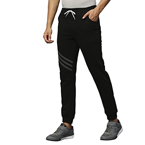 Image of Hubberholme Men's Cotton Blend Slim Fit All Season Wear Track Pants (Slant 3 Stripes Design)