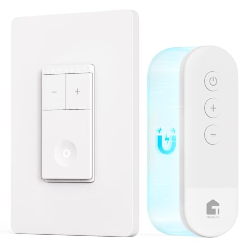 TREATLIFE Dimmer Switch with Magnetic Remote, Wireless Light Switch, Single Pole Dimmer Light...