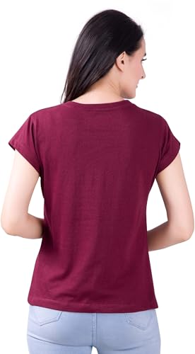 Image of Women's V Neck Plain T-Shirt, Black, Short Sleeve, Casual Wear