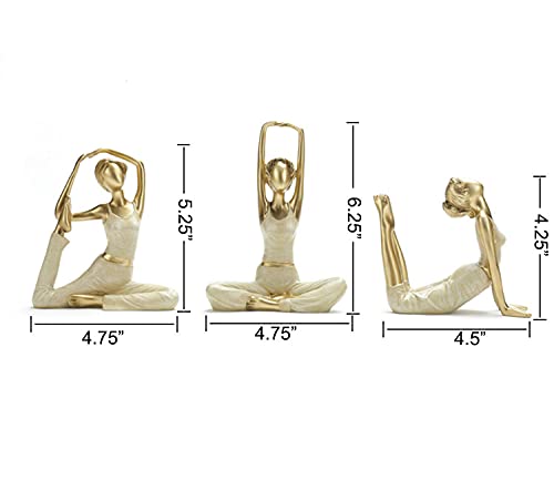 Realideas Vintage Brass Gold Yoga Figurine Meditation Yoga Statue Decorative Stretching Yoga Pose Sculpture thumb #2