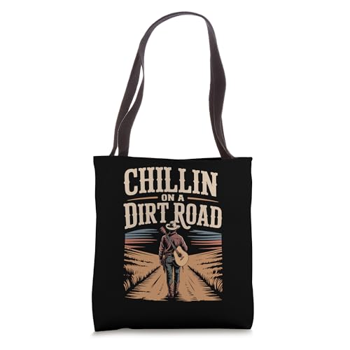 Western Cowboy Chillin On A Dirt Road Country Music Tote Bag