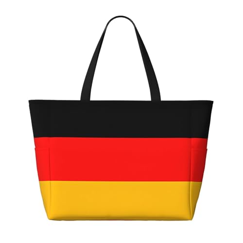QWVBNgermany flag Beach travel bag, lightweight and reusable, suitable for family trips, gym and outdoor adventures.2