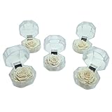 Design élégant : rose blanche préservée dans une boîte à bijoux décorative, parfaite comme pièce maîtresse pour la décoration de la maison ou du bureau.