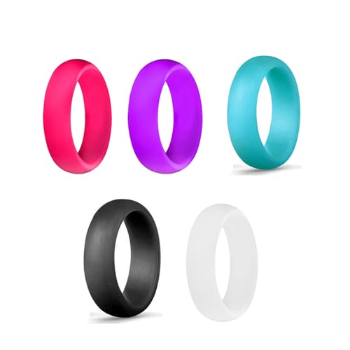 3-4Pcs Colorful Silicone Rubber Wide Thick Band Ring Set Multicolor Twist Woven Geometric Round Circle Finger Ring for Women Friend Lightweight Wedding Jewelry