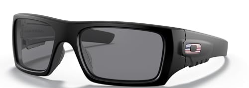 Oakley SI Det Cord Sunglasses Matte Black USA Flag with Grey Lens 60.8mm ANSI Z87.1 Stamped2