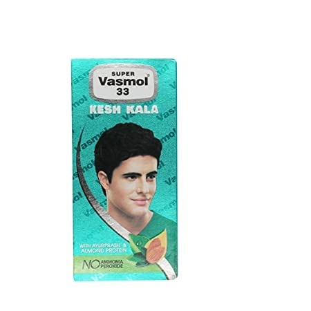 Super Vasmol 33 Kesh kala with Ayurprash & Almond Protein, Black, 100 ml (Pack of 12)