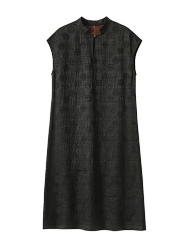 Robe en soie XiangYunSha à texture florale et manches sans couture HangErFeng