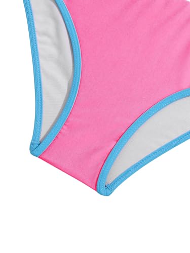 COZYEASE Girl's 2 Piece Color Block Bathing Suit Scoop Neck Contrast Binding Swimsuits Swimwear4