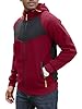 CTU Mens Zipped Hoodies Fleece Hooded Sweatshirt Pullover Hoody Jackets Jumper Tops Casual Zip Up Cardigan Red XXL #2