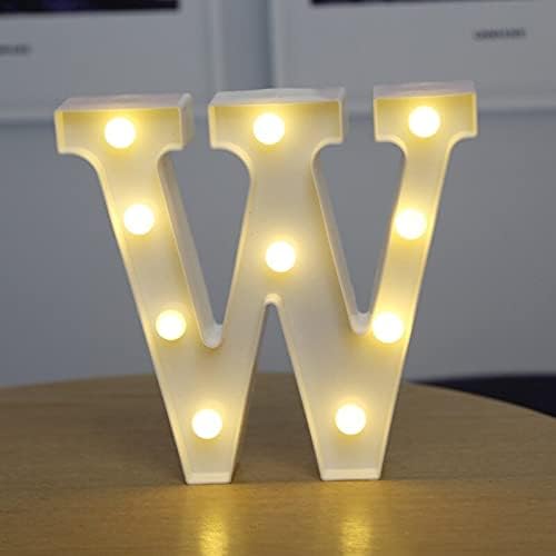 PARTY ADDICTION LED Sign 3D Alphabet Number Letter LED Lights Marquee Sign Number Lamp Decoration Night Light For Party Bedroom Wedding Birthday Christmas Decor Alphabet W