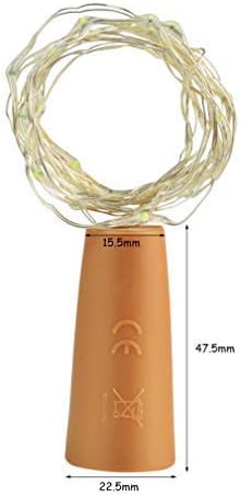 mifengda 16 Pack Wine Bottle Lights 8 Color Cork Shaped 20 Micro LEDs Wire Bottle Lights Battery Powered Copper Wire Lights Artificial Cork Wine Bottle Fairy Lights (2m/7.2ft)+20Pcs Extra Batteries